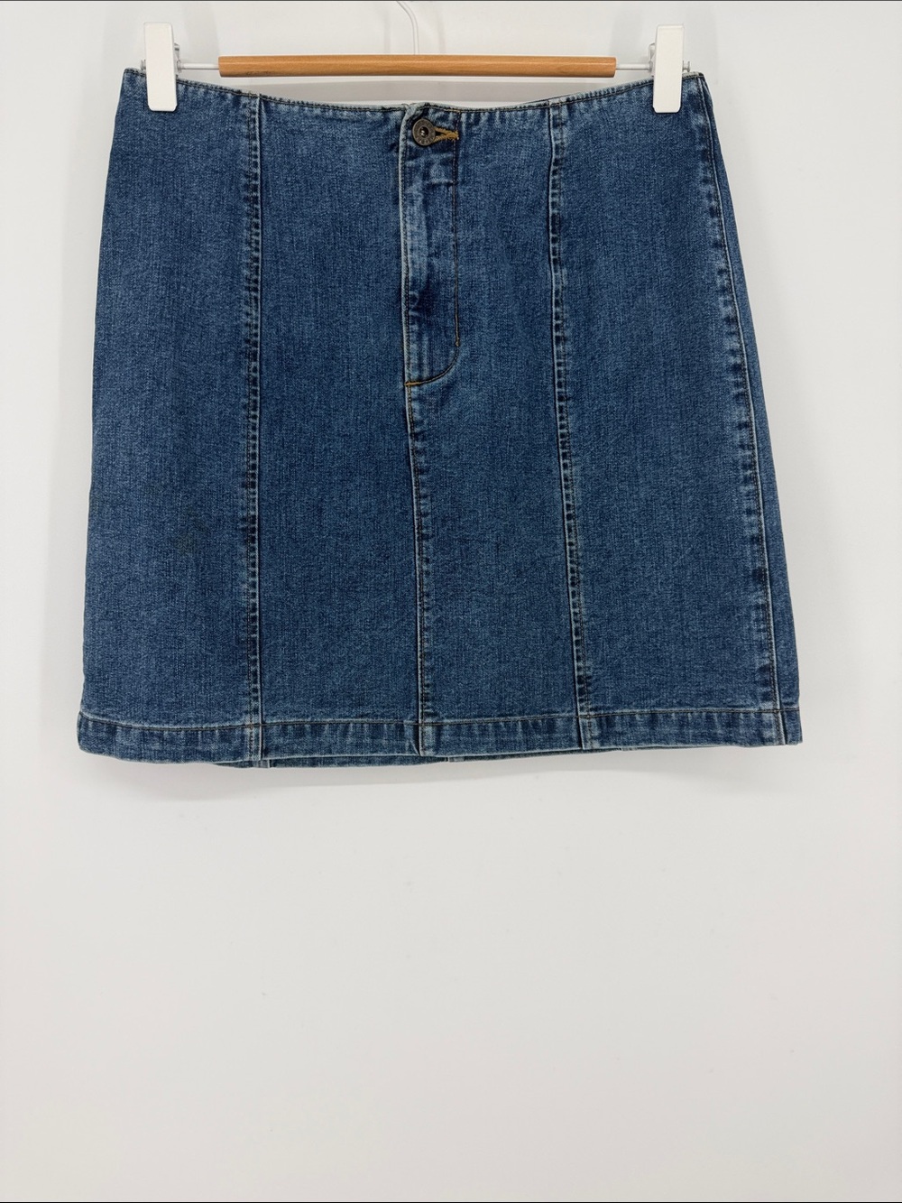 Vintage GAP Denim Mini Skirt Size 6 Y2K Paneled A-Line Jean Skirt